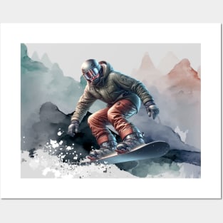 Snowboarder Scene Posters and Art